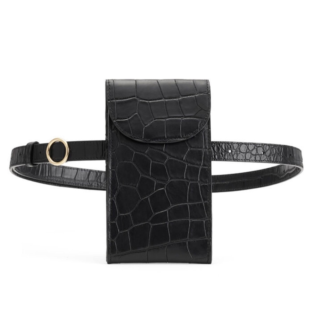 Cuyana Convertible Croc Embossed Mini Belt Bag